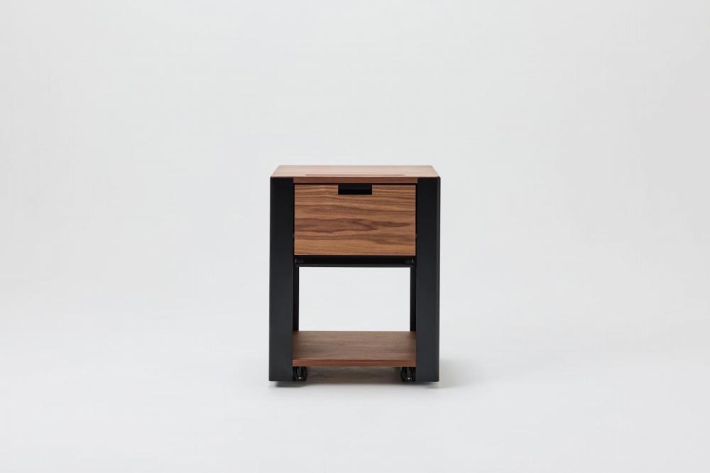 在宅ワーク専用ワゴン WAAKwagon CUBE ウォールナット/マットブラック