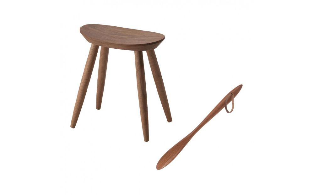 旭川家具 コサイン エントランススツールと靴べら(S)のセット