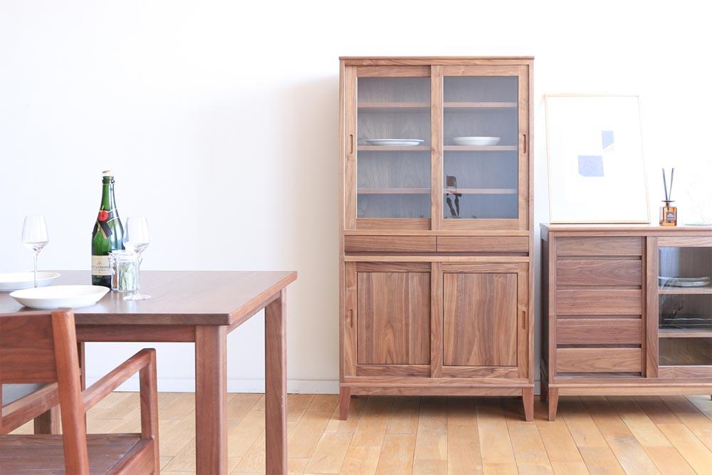 旭川家具 MUKU工房オリジナル ムク ダイニングキャビネット