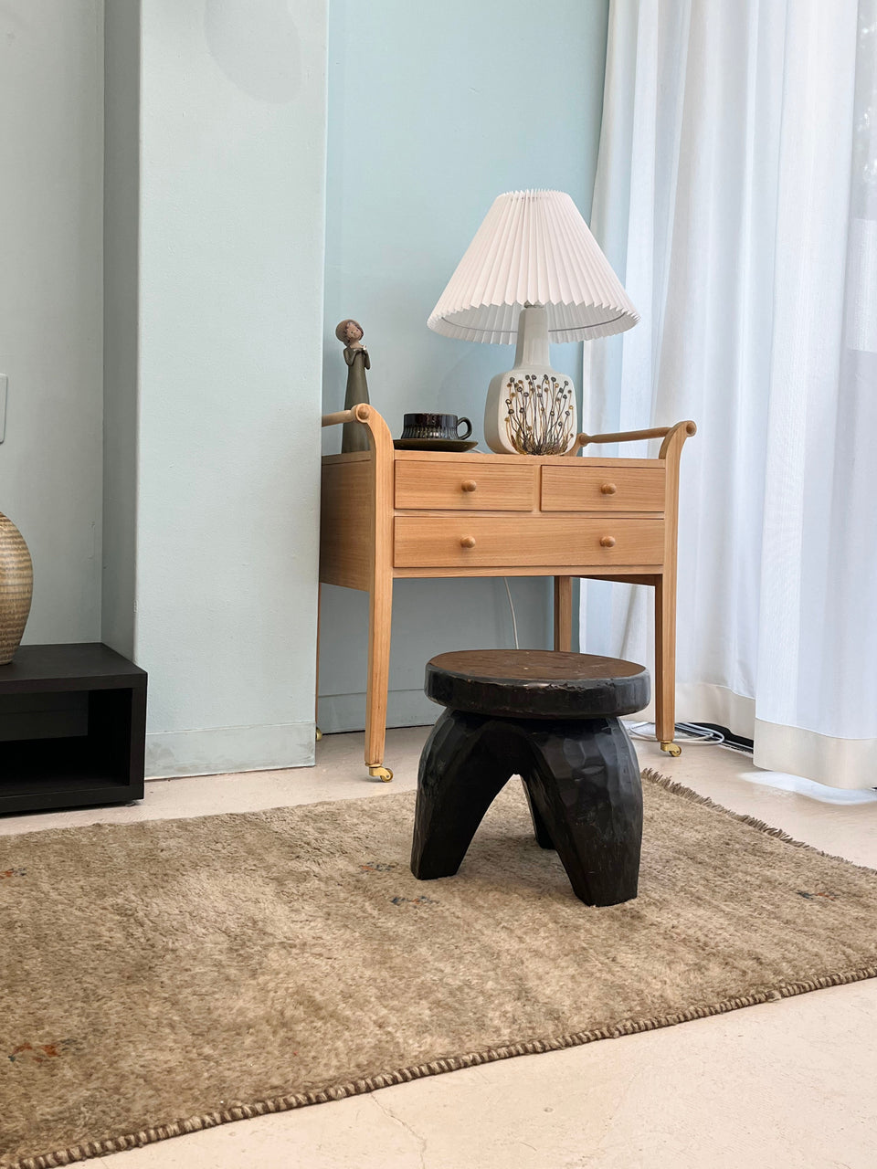 アフリカン スツール 木製 3本脚 椅子 民芸/African Wooden Stool