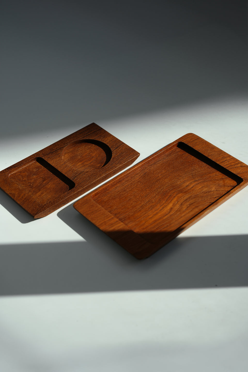 デンマークヴィンテージ チークサービングトレイ ガラス皿 北欧