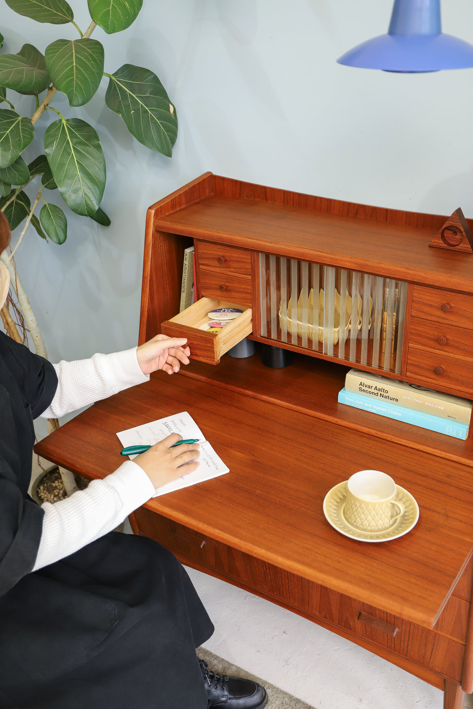 デンマークヴィンテージ ライティングビューロー デスク チェスト 北欧