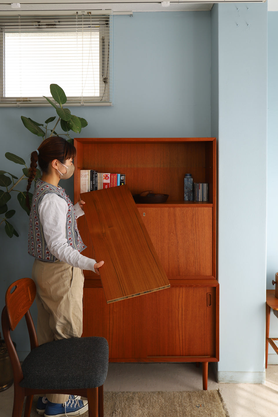 デンマークヴィンテージ ブックケース ビューロー 収納 北欧家具/Lyby