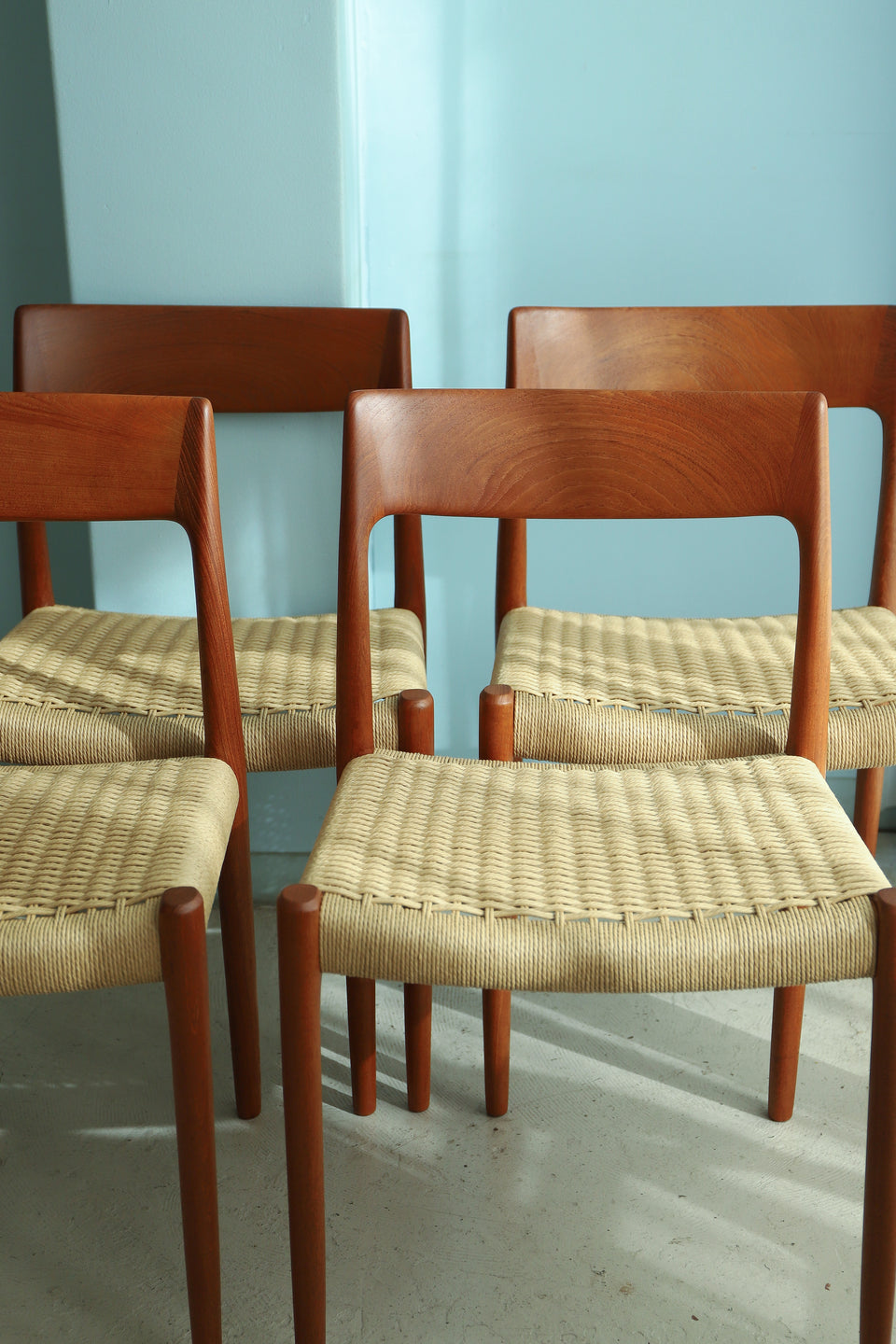 J.L.モラー ダイニングチェア チーク材 ペーパーコード 北欧