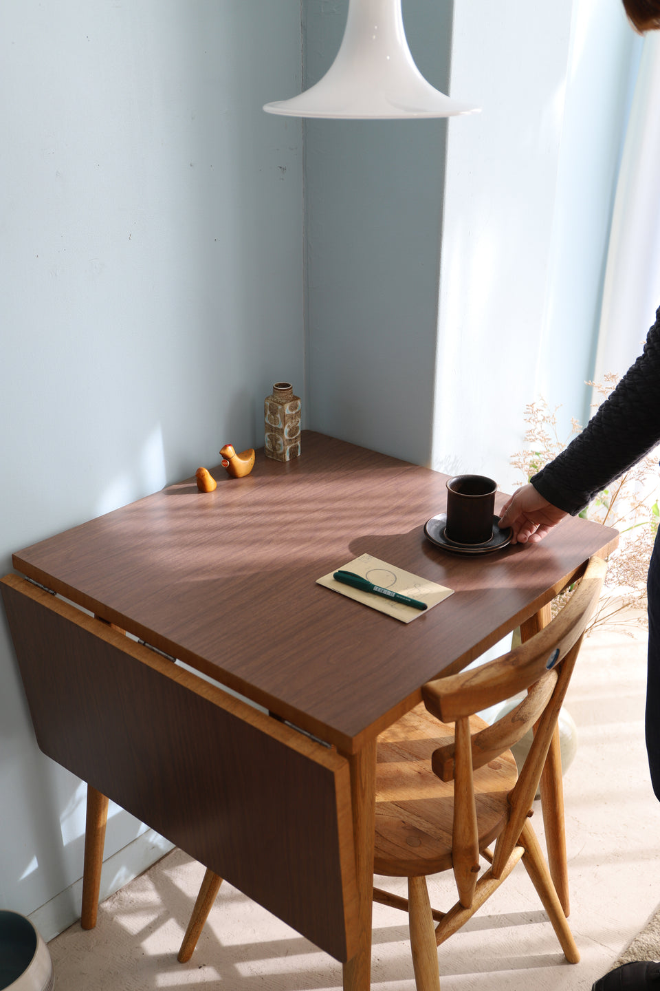 ジャパンヴィンテージ ドロップリーフ メラミントップ テーブル レトロ