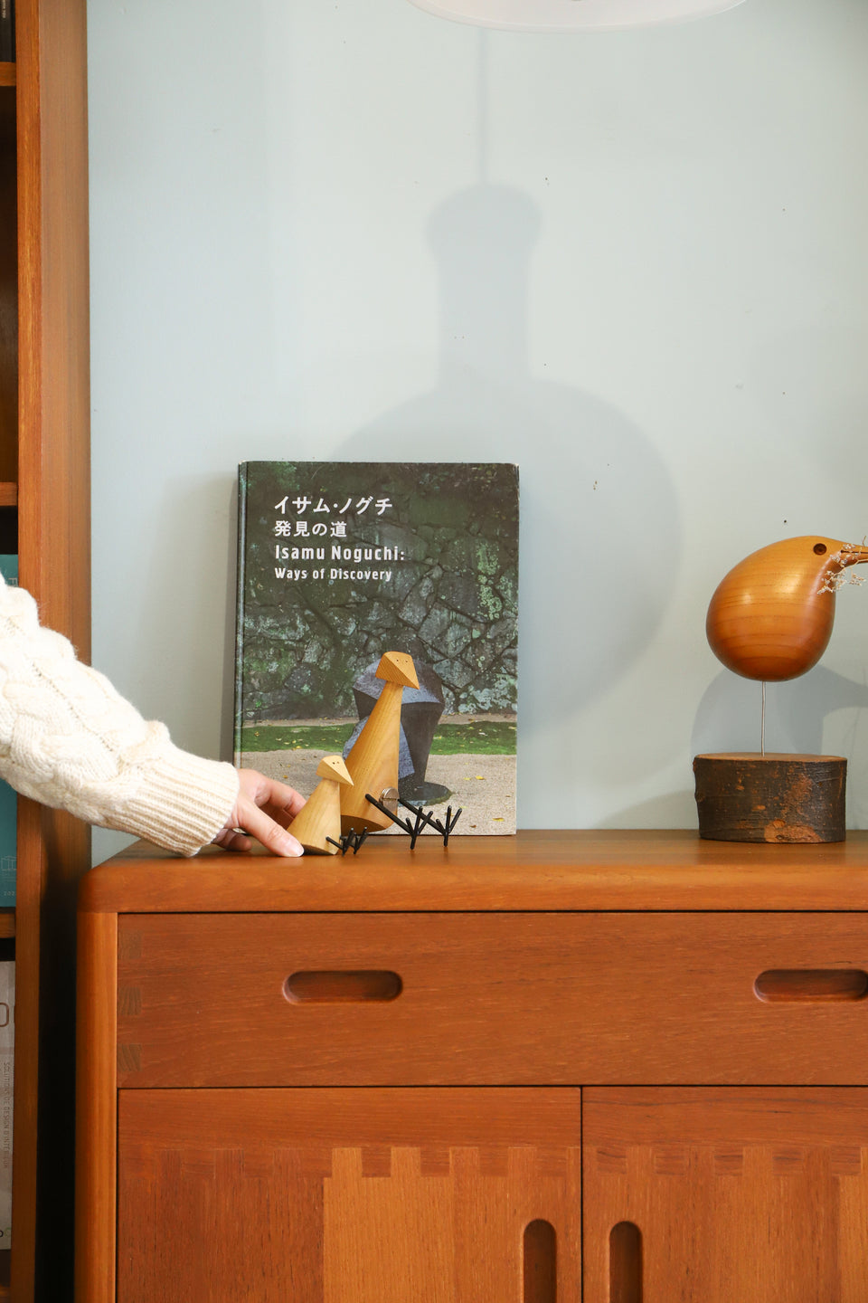 木製 バードオブジェ 置物 ミッドセンチュリー/Wood with Wire Leg