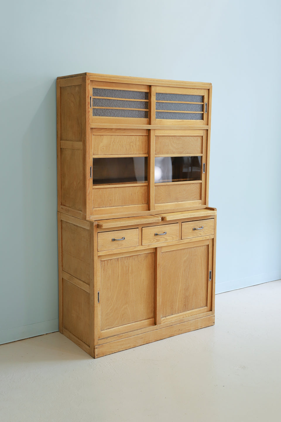 ジャパンヴィンテージ 食器棚 カップボード ガラス戸棚 収納家具