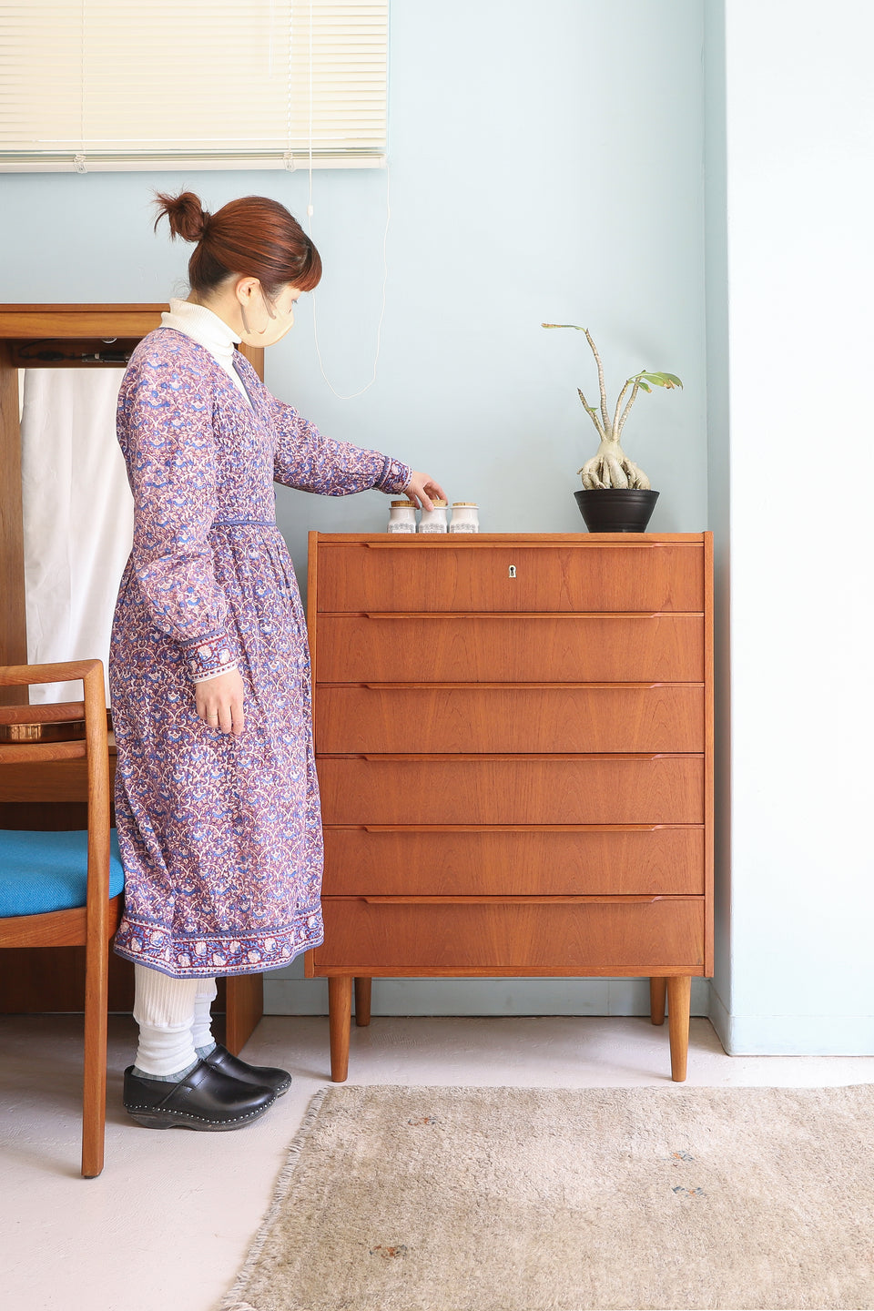 デンマークヴィンテージ チェスト 6段 チーク材 引き出し 北欧家具