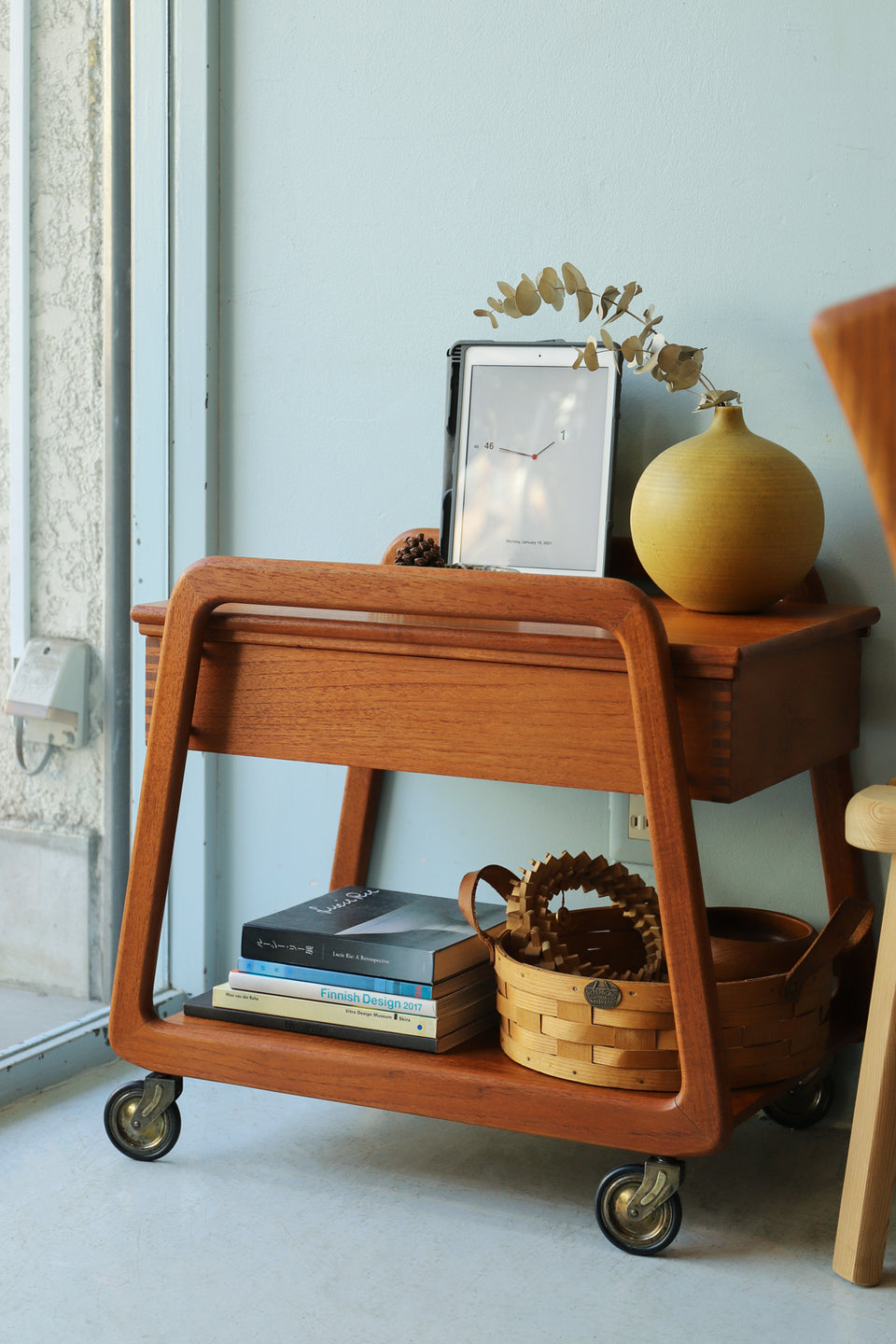 デンマークヴィンテージ シカモブラー ソーイングワゴン チーク材 北欧