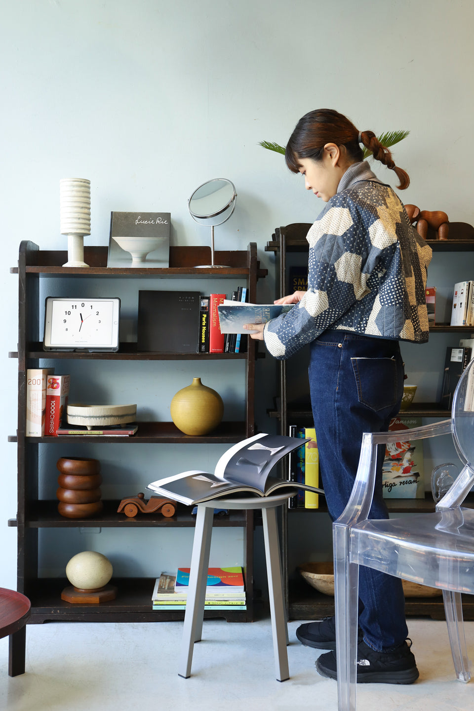 オープンシェルフ ブックシェルフ ヴィンテージ 古家具 W62.5cm