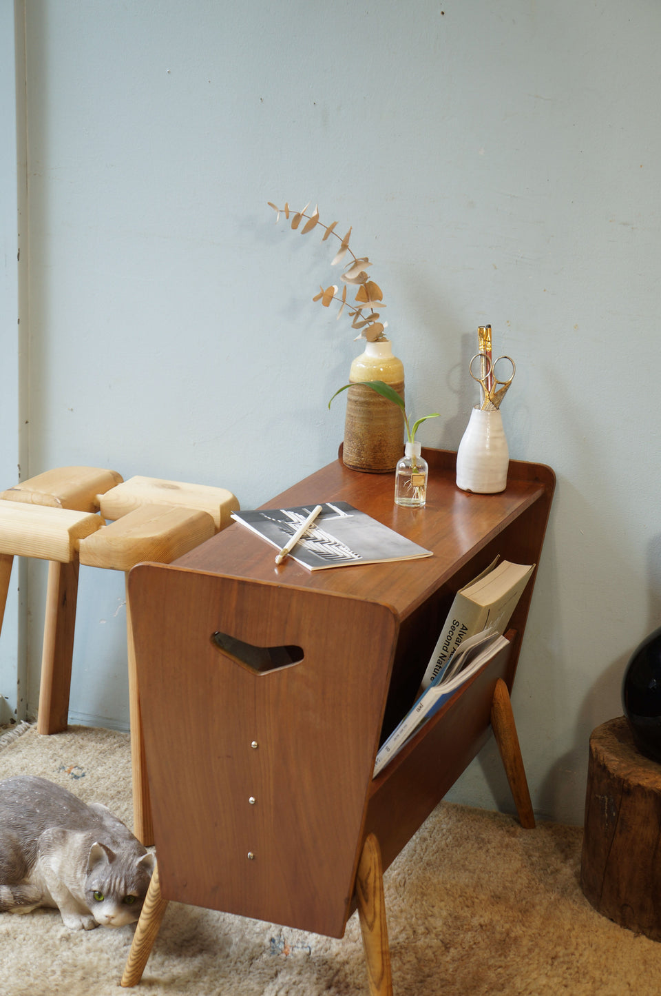 ヴィンテージ マガジンラック サイドテーブル/Vintage Magazine Rack