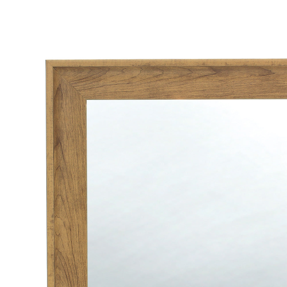 壁掛け鏡】ウッド調 壁面ミラー（ナチュラルウッド）｜セット面に