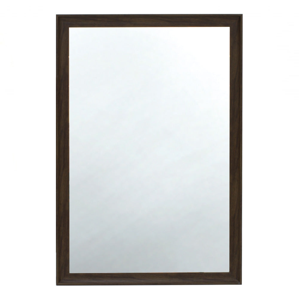 壁掛け鏡】ウッド調 壁面ミラー（ダークブラウン）｜セット面に