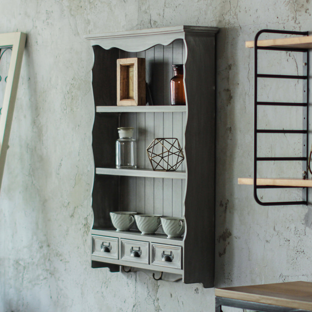 古材かざり棚 グレー 楽天市場】古材（本棚・ラック・カラーボックス