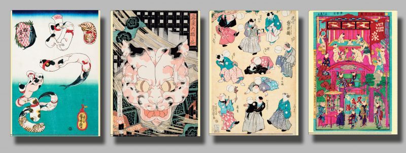浮世絵 クリアファイル 国芳一門おもちゃ絵セット 4種 クリアファイル
