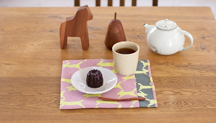 50 ミナ ペルホネン 両面 run run run ライトブルー/イエロー