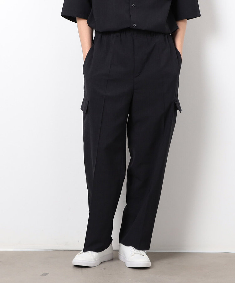 セットアップ対応】リネンライク ポリエステル リラックス ワイド