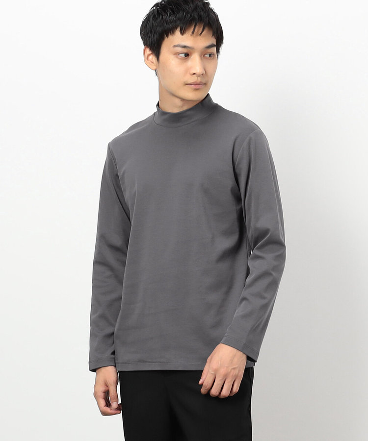 コットンスムース モックネックTシャツ （長袖）（47-60TI08-204