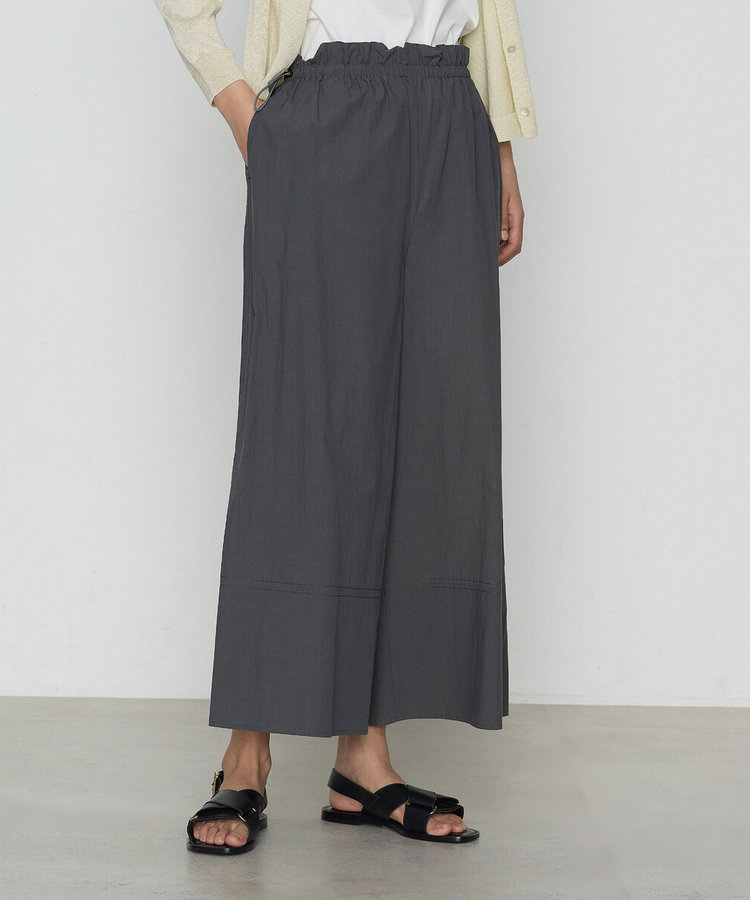 TALLサイズ 〕 コットンタイプライター ギャザーワイドパンツ（76