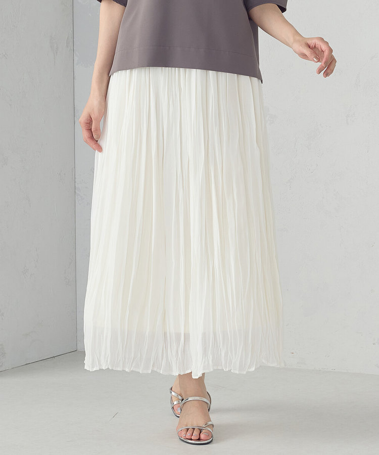 シフォンジョーゼット クリンクルプリーツスカート（12-50FK17-205