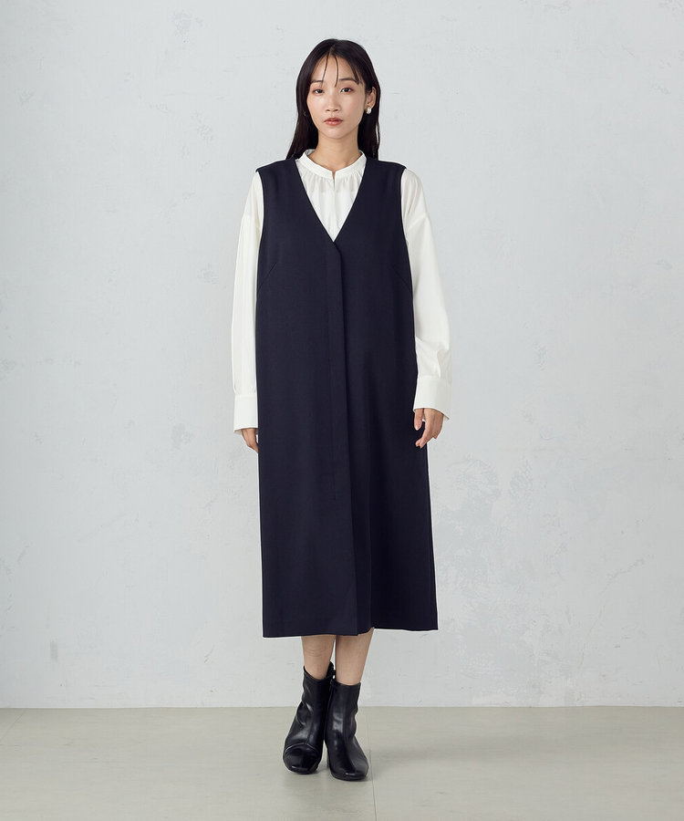 セットアップ対応】杢調 ロングジレワンピース（12-08OI08-204