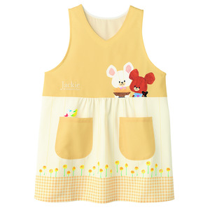 すてきな先生vol.102|くまのがっこう切替デザインエプロン イエロー