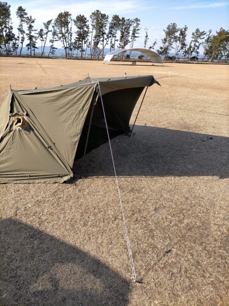 バンドックソロベースEXを二股ポール化！室内広々で超快適！！