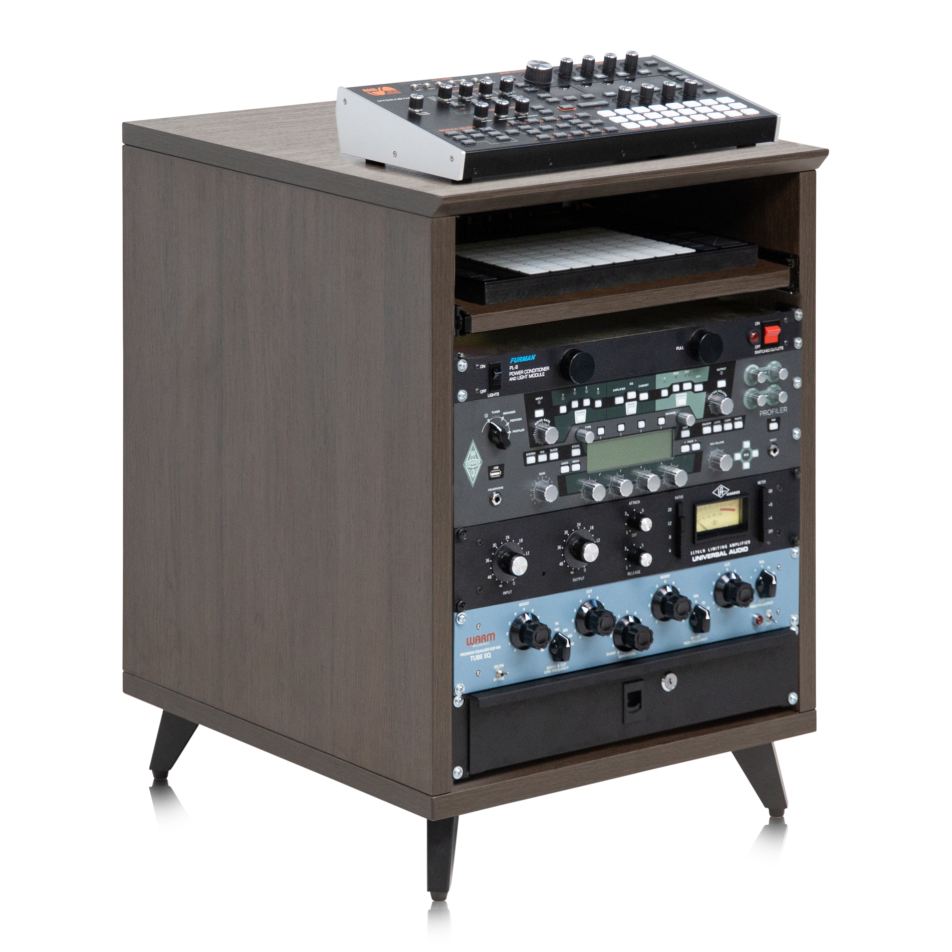 Elite Series Furniture Desk 10U Rack - BRN-GFW-ELITEDESKRK-BRN