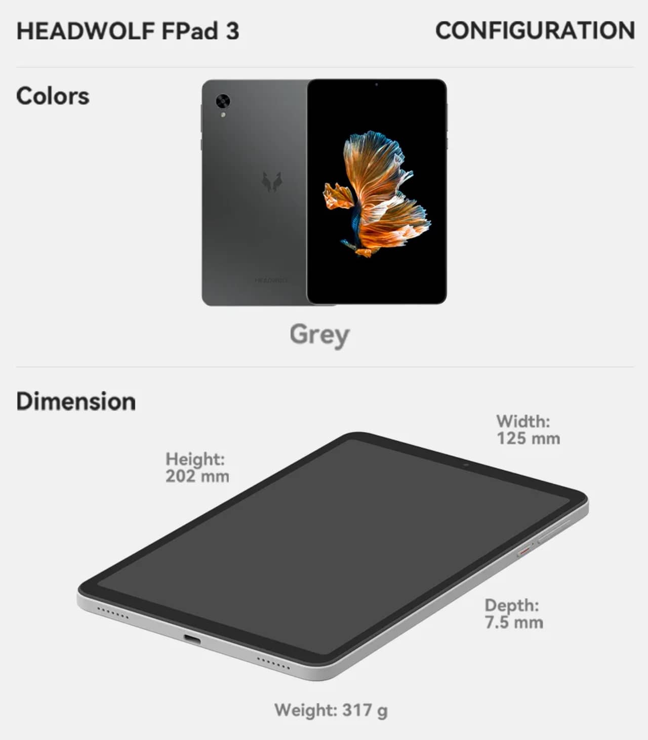 Headwolf FPad 3 セルラー HEADWOLF FPad 3のスペック・対応バンド