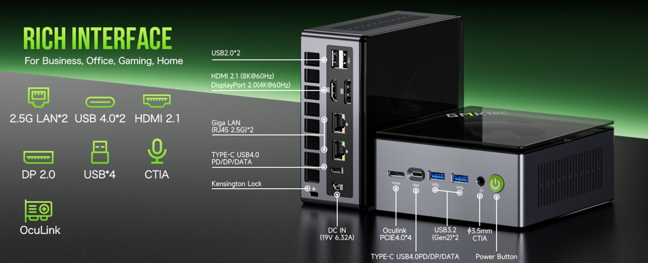 Ryzen 7 PRO 6850H、Oculink、USB4を搭載するミニPC「GMK NucBox M7
