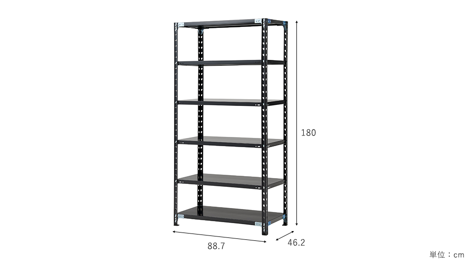 抗菌 ABラック 6段タイプ 幅88.7cm 高さ180cm 奥行46.2cm (スチール