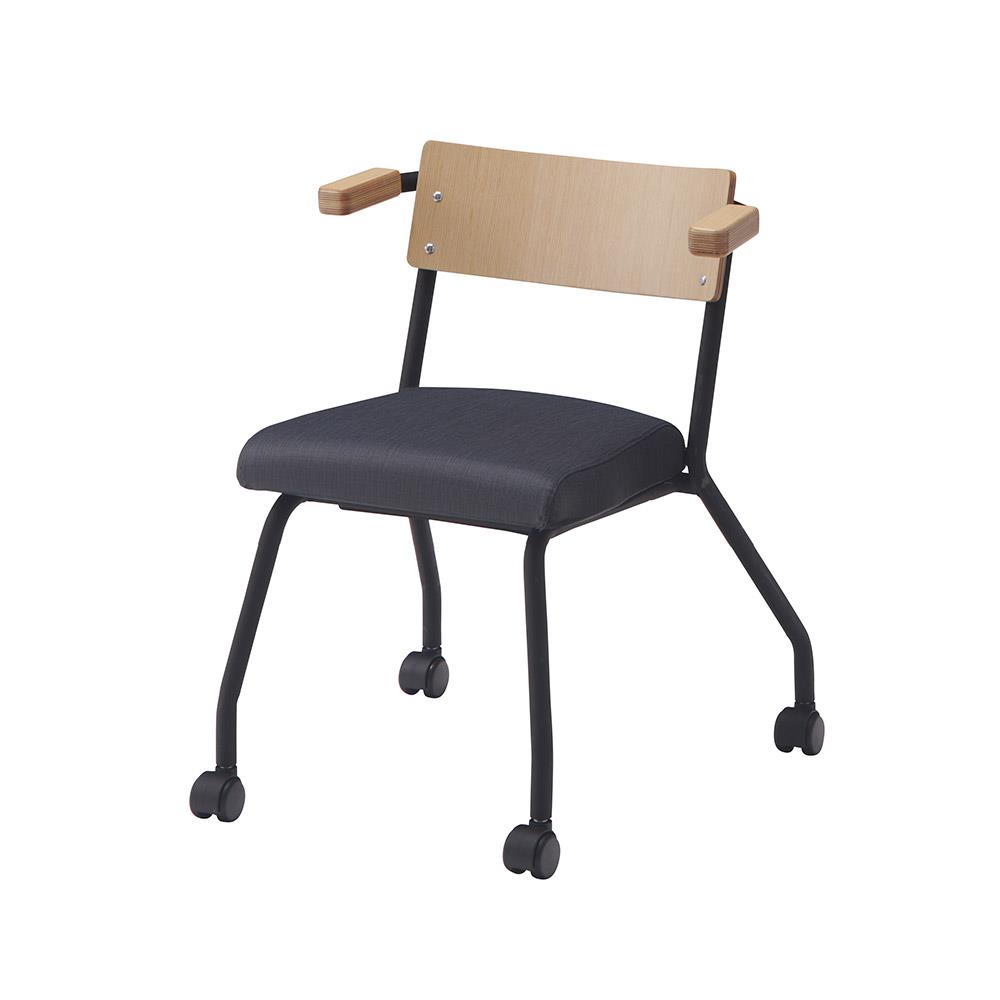 ダイニングワークシリーズ ワークチェア キャスター付き (木製背板