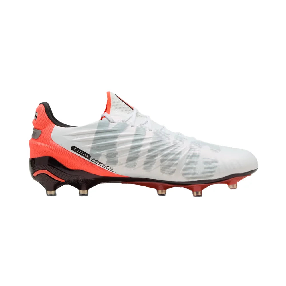 Men's King 20 Ultimate FG/AG Soccer Cleat - Puma White/Glowing Red