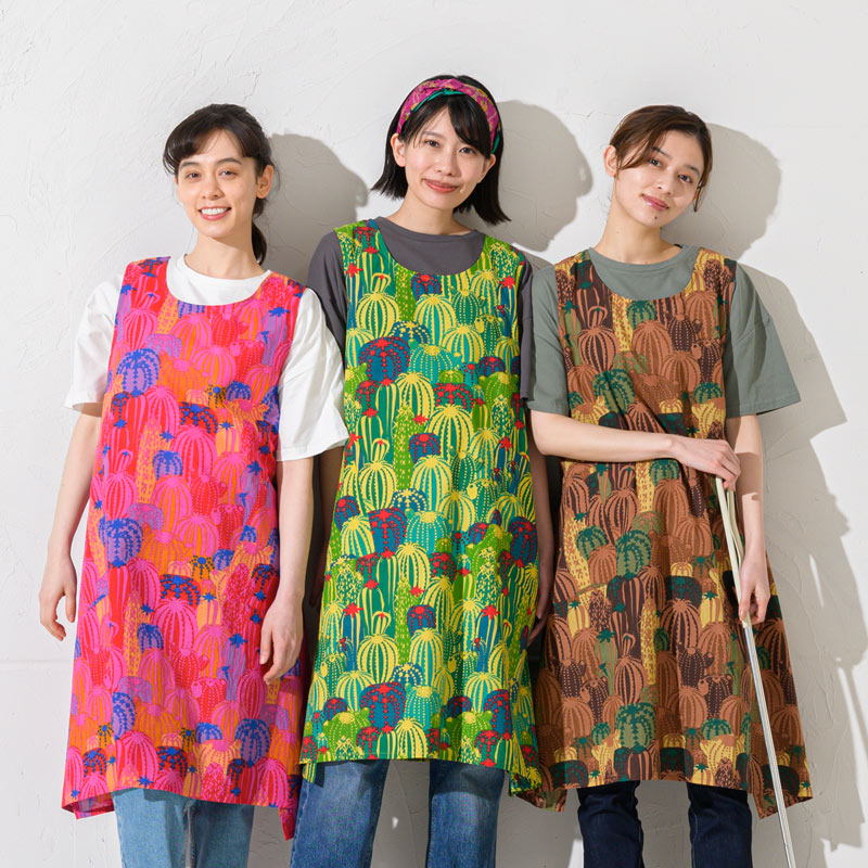 コットン幾何学柄エプロンワンピース 【メール便可】｜マライカ公式通販