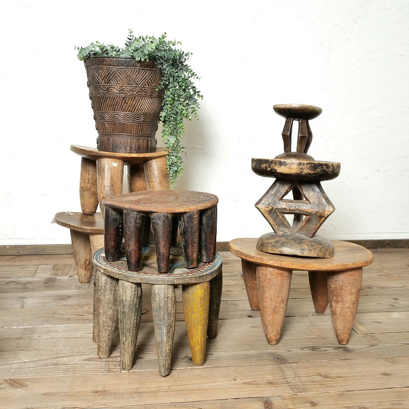 ヌペ族ハンドメイドスツール 【送料1000円込】｜マライカ公式通販
