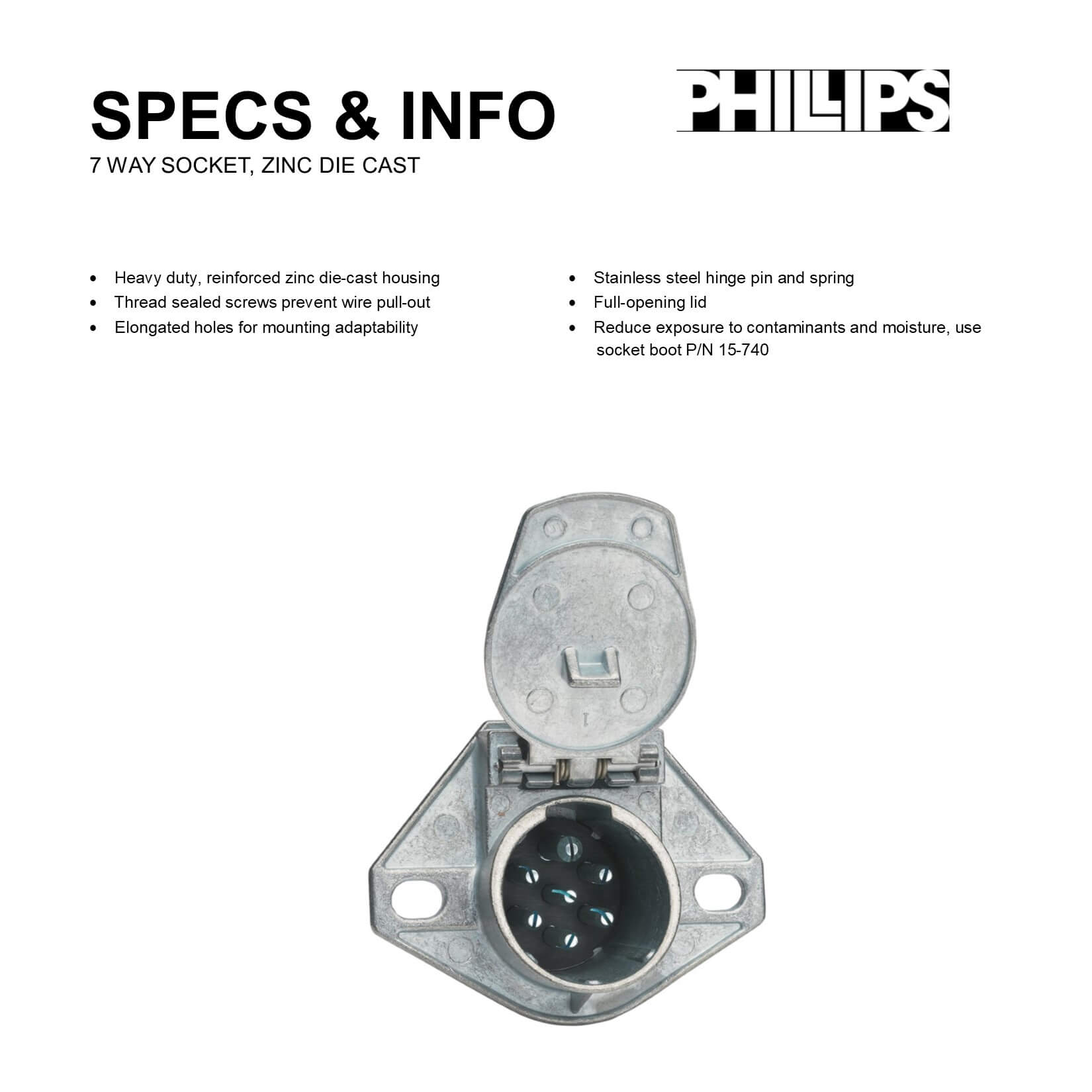 SOCKET 7 WAY PHILLIPS - GBM Trailer Service