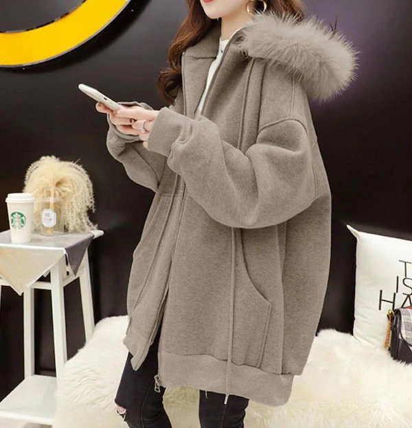 Qoo10] トップスパーカー厚手 コート 冬レディー