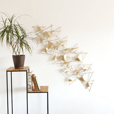 Qoo10] アイアン壁掛けウォールアート「ゴールド」