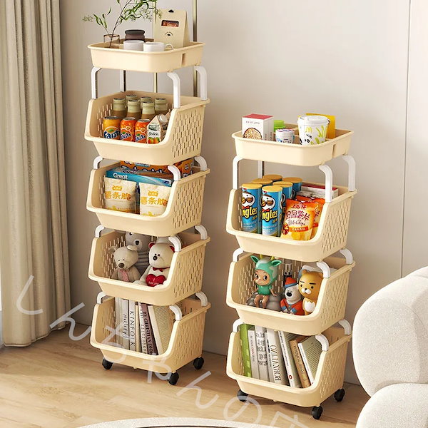 Qoo10] キッチンワゴン 収納棚 収納ワゴン 収納