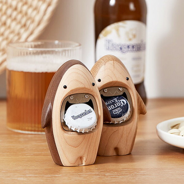 Qoo10] 栓抜き サメ 鮫 ボトルオープナー 木製