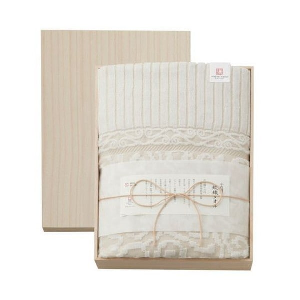 未使用 今治 来島海峡波文様 紋織タオルケット 2枚セット 未使用 今治 来島