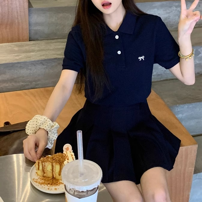 セットアップ レディース ポロシャツ ミニスカート 上下セット 韓国