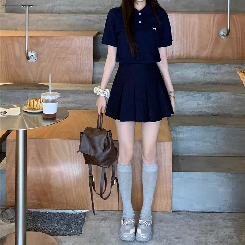 セットアップ レディース ポロシャツ ミニスカート 上下セット 韓国