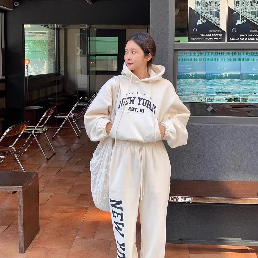 スウェット セットアップ レディース 韓国 ファッション ロゴ プリント