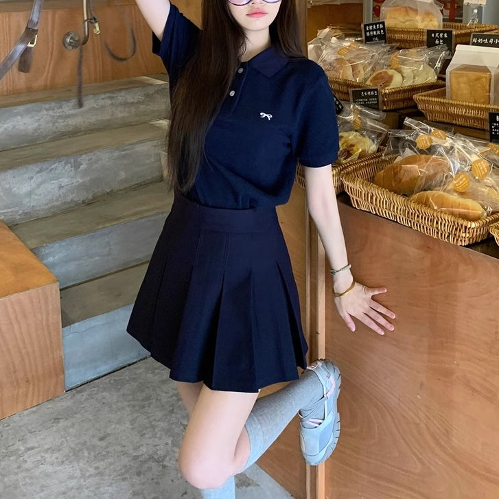セットアップ レディース ポロシャツ ミニスカート 上下セット 韓国