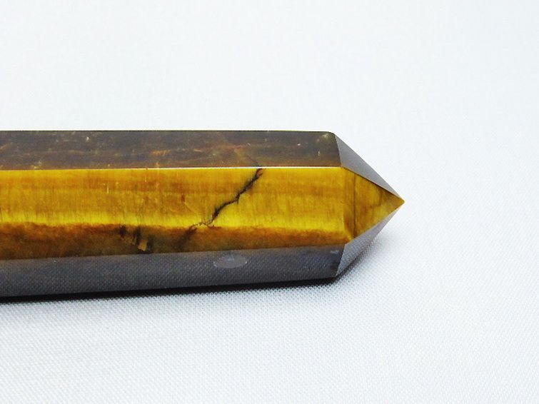 パワーストーン 天然石 タイガーアイ※黄虎目石六角柱[T443-4718]