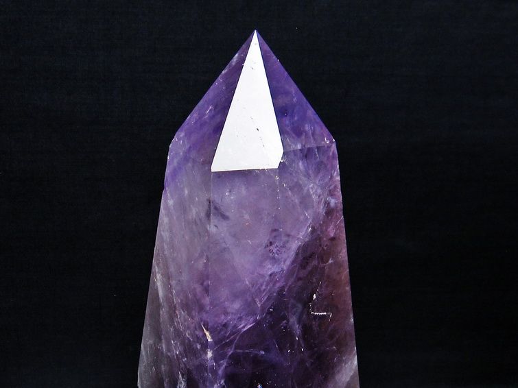 1.5Kgパワーストーン 天然石 虹入りアメジストファントム六角柱[T573-5313]