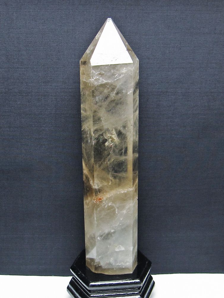 1.4Kgパワーストーン 天然石 ライトニング水晶六角柱[T581-5993]