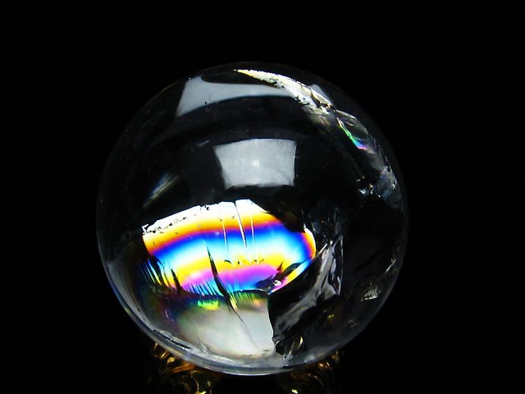 虹入りヒマラヤ水晶丸玉26mm[T317-3668]