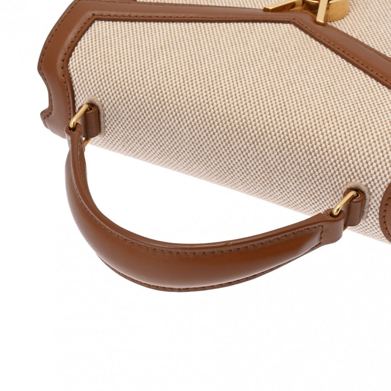 サンローランカサンドラ 2WAY ブラウン レディース キャンバス